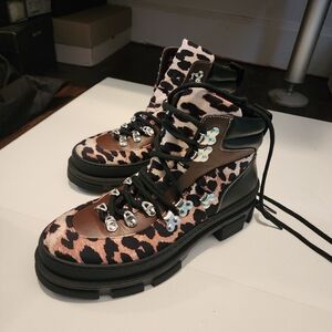 Ganni leopard print boots